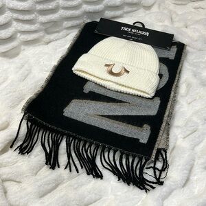 True Religion Brand Jeans Beanie and Wide Scarf Gift Set